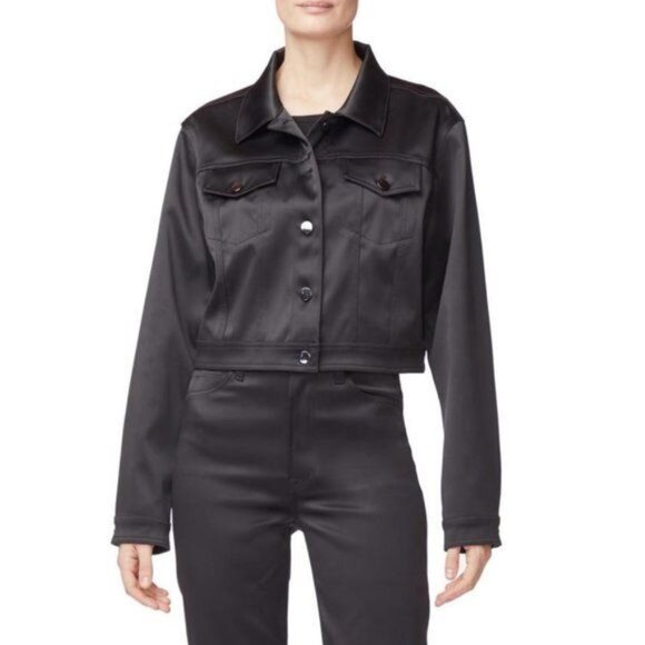J Brand Cyra Jacket in Black Satin